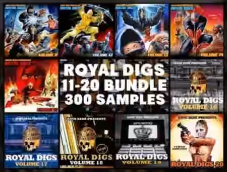 Dave Zeke Royal Digs Volumes 11-20 BUNDLE (300 Prechopped Samples) [WAV]