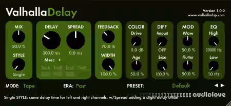 Valhalla DSP Valhalla Delay v2.5.1 [MacOSX]
